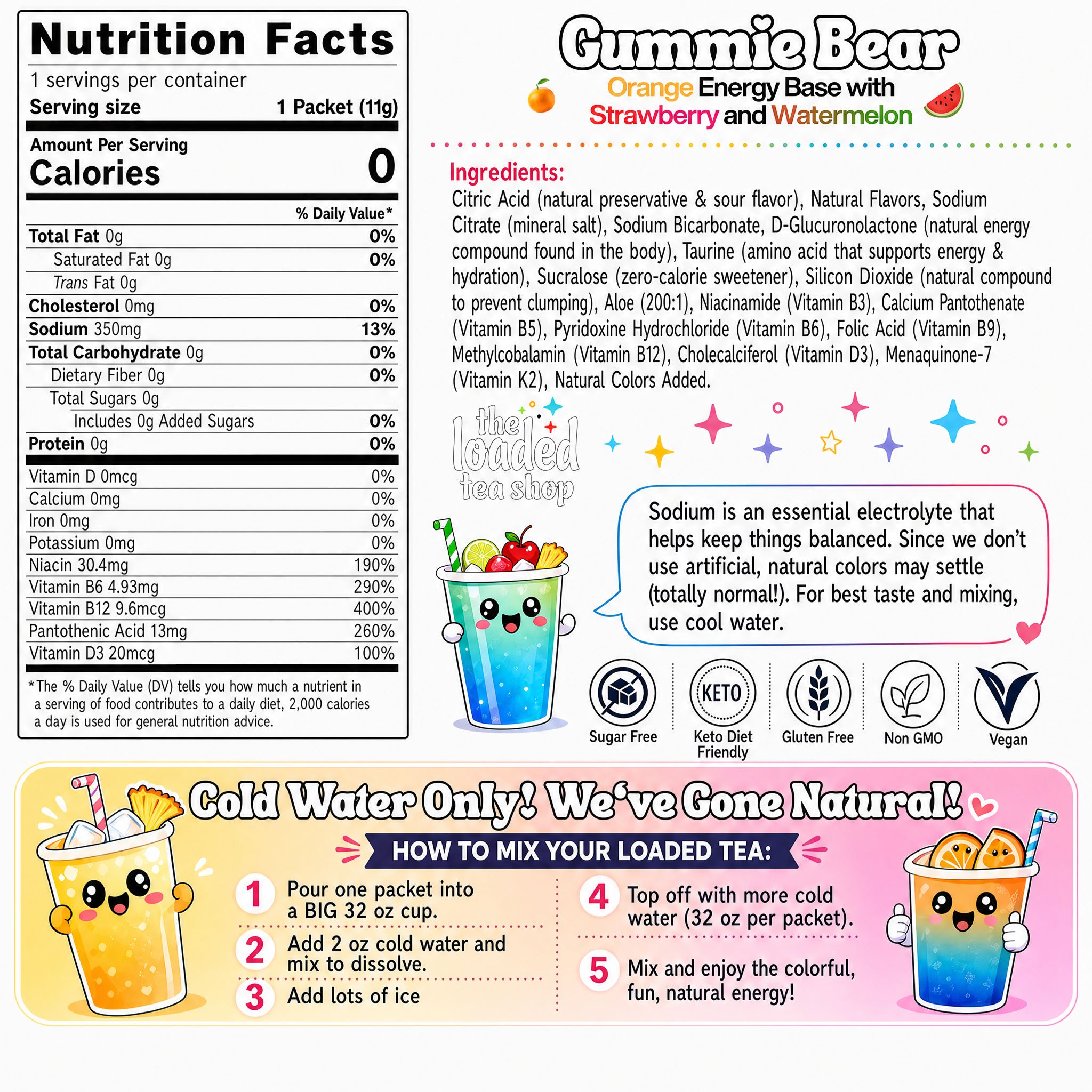50 Case Gummie Bear (Caffeine- Free) - Your cup deserves more fun.