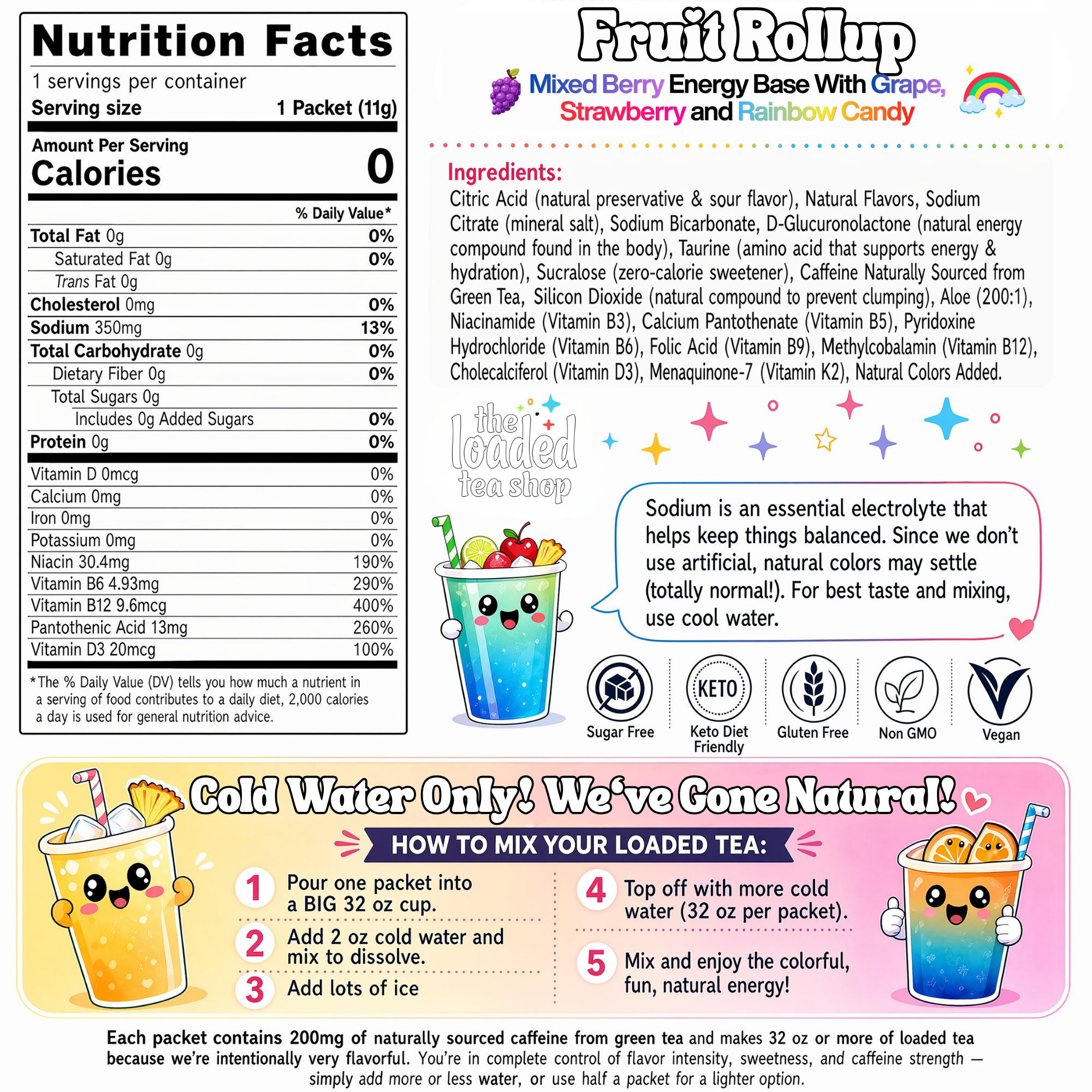 50 Case Fruit Rollup - Give their cup more color.